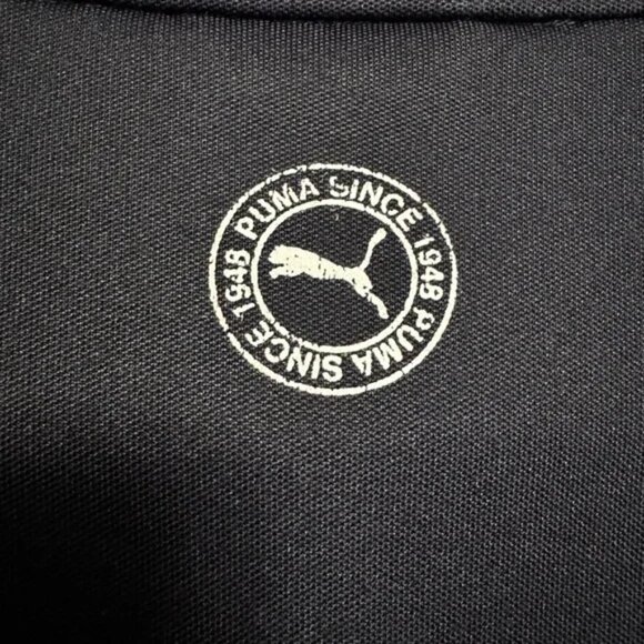 Puma Men's Track Jacket Size Large Navy Blue White Turquoise ZipUp Retro Y2K - Picture 6 of 12